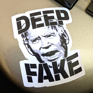 Sticker Deep Fake Glitchy Joe Biden Politics Impostor Meme