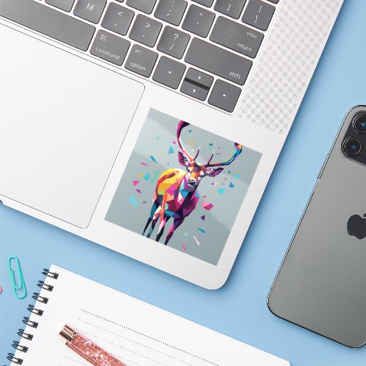 Sticker Deer (Ordinateur portable avec iPhone)