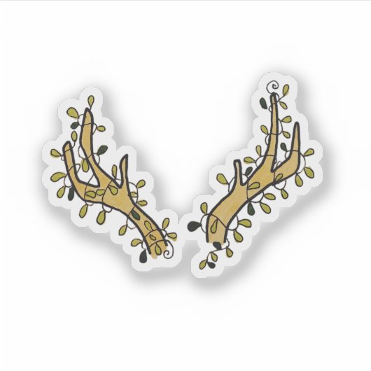 Sticker Deer Antlers et Ivy (Devant)
