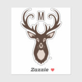 Sticker Deer avec votre monogramme (Feuille)