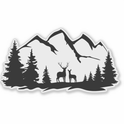 Sticker Deer et faire vinyle autocollant. (Devant)