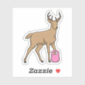 Sticker Deer Fitness Dumbbell (Feuille)