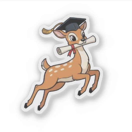 Sticker Deer Graduation (Devant)