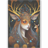 Sticker Deer Lady Imaginaire Art (Devant)