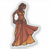 Sticker Déesse danseuse du ventre nubien (Devant)