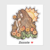 Sticker Déesse de la Terre d'été (Feuille)