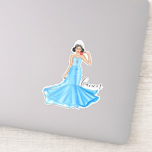 Sticker Déesse du cancer du zodiaque avec le crabe rouge p