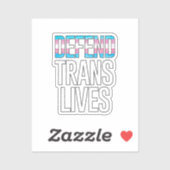 Sticker Défendre les vies trans (Feuille)