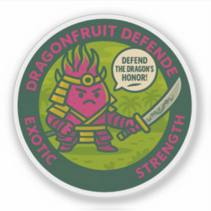 Sticker Défendre l'honneur du dragon Guerrier Fruit