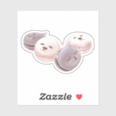 Sticker Défilé de Macarons – Motif Sans Couture Kitty & Pu (Feuille)