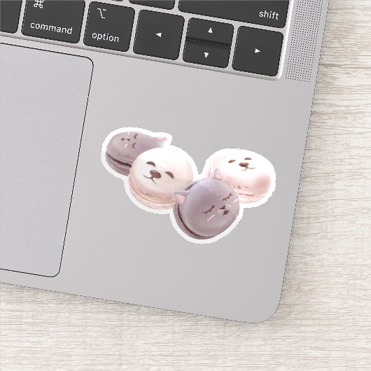 Sticker Défilé de Macarons – Motif Sans Couture Kitty & Pu (Détail)