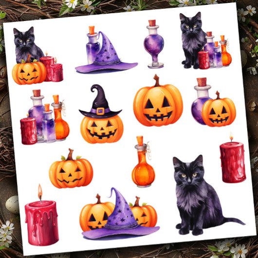 Sticker Définir 2 couleurs d'Halloween