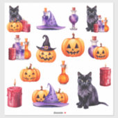 Sticker Définir 2 couleurs d'Halloween (Feuille)