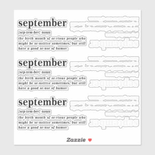 Sticker Définition d'anniversaire de septembre
