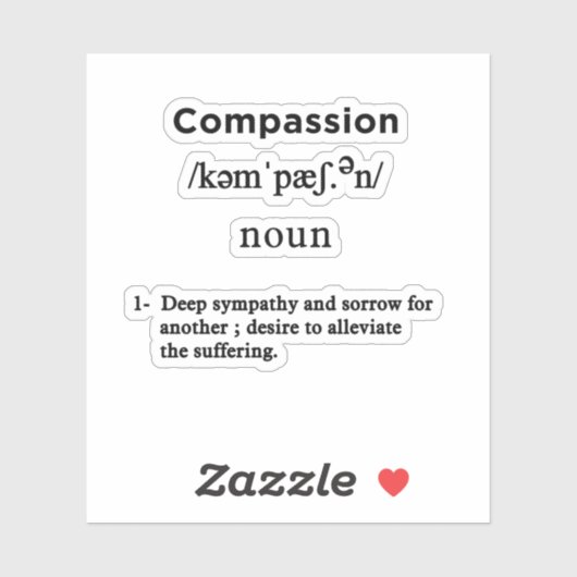 Sticker définition de compassion (Feuille)