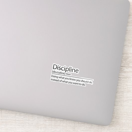 Sticker Définition de discipline, inspiration motivationne (Détail)