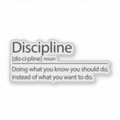 Sticker Définition de discipline, inspiration motivationne (Devant)