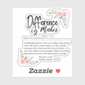 Sticker Définition de faiseur de différence Appréciation p (Feuille)