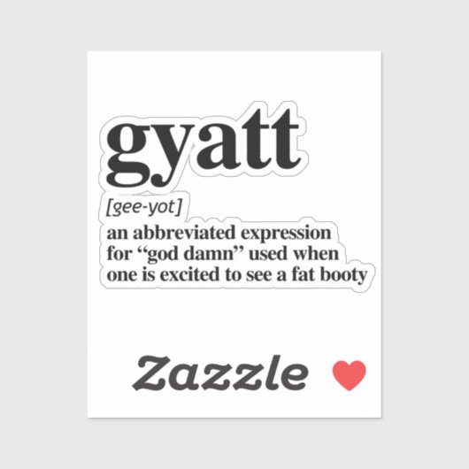 Sticker Définition de Gyatt (Feuille)