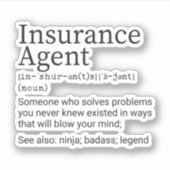 Sticker Définition de l'agent d'assurance, agent d'assuran (Devant)