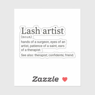 Sticker Définition de l'artiste de trait, Lash Tech, Lash 