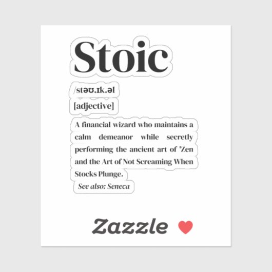 Sticker définition de négociation stoïque (Feuille)