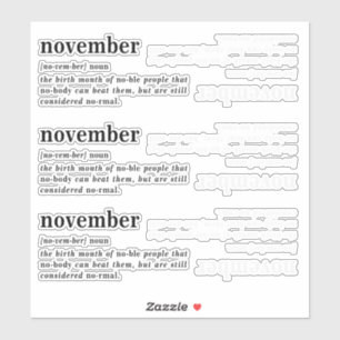 Sticker Définition de novembre Anniversaire