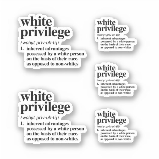 Sticker Définition de privilège blanc (Devant)