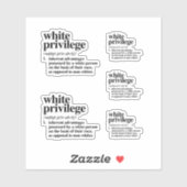 Sticker Définition de privilège blanc (Feuille)