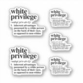 Sticker Définition de privilège blanc (Devant)