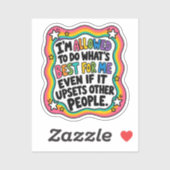 Sticker Définition des limites Affirmation de santé mental (Feuille)