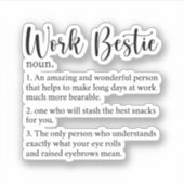 Sticker Définition Du Bestie De Travail, Don Pour Ami De T (Devant)