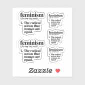 Sticker Définition du féminisme (Feuille)