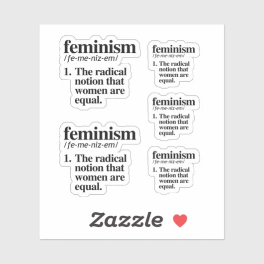 Sticker Définition du féminisme (Feuille)