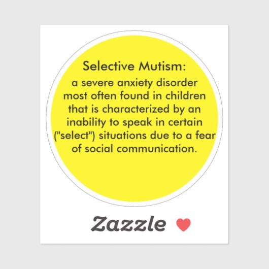 Sticker Définition du mutisme sélectif (Feuille)