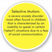 Sticker Définition du mutisme sélectif (Devant)