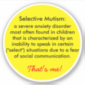 Sticker Définition du mutisme sélectif (Devant)