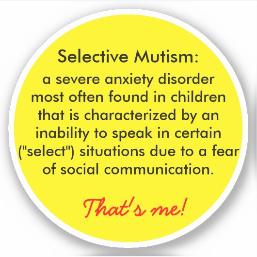 Sticker Définition du mutisme sélectif (Devant)