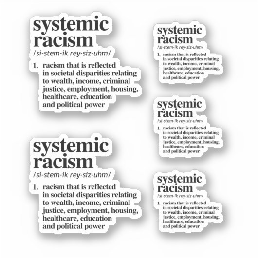 Sticker Définition du racisme systémique (Devant)