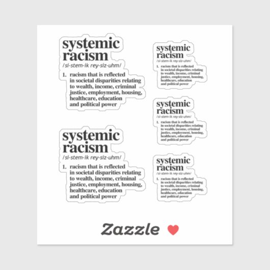 Sticker Définition du racisme systémique (Feuille)