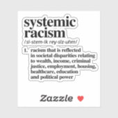 Sticker Définition du racisme systémique (Feuille)