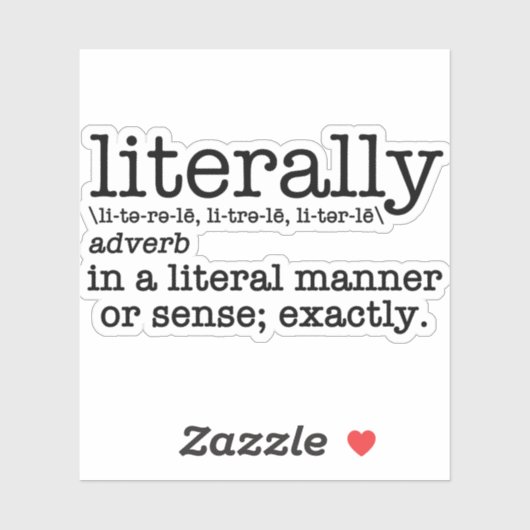 Sticker Définition littérale Grammaire anglaise (Feuille)