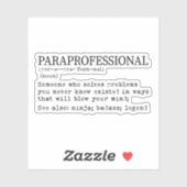 Sticker Définition Paraprofessionnelle, Don Para Enseignan (Feuille)