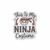 Sticker Déguisement de ninja drôle Design vectoriel Hallow (Devant)