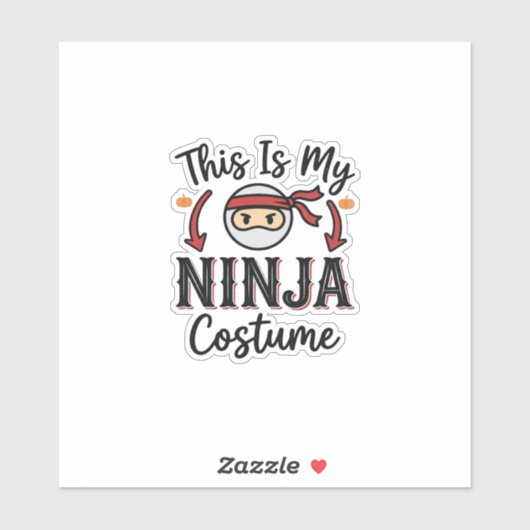 Sticker Déguisement de ninja drôle Design vectoriel Hallow (Feuille)