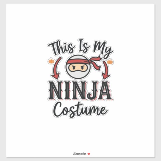 Sticker Déguisement de ninja drôle Design vectoriel Hallow (Feuille)