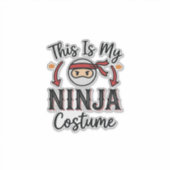 Sticker Déguisement de ninja drôle Design vectoriel Hallow (Devant)