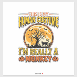 Sticker Déguisement de singe Halloween Design de T-shirt v