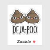 Sticker Deja Poo Funny Double Poop Pun (Feuille)