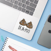Sticker Deja Poo Funny Double Poop Pun (Ordinateur portable avec iPhone)